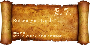 Rehberger Tamás névjegykártya
